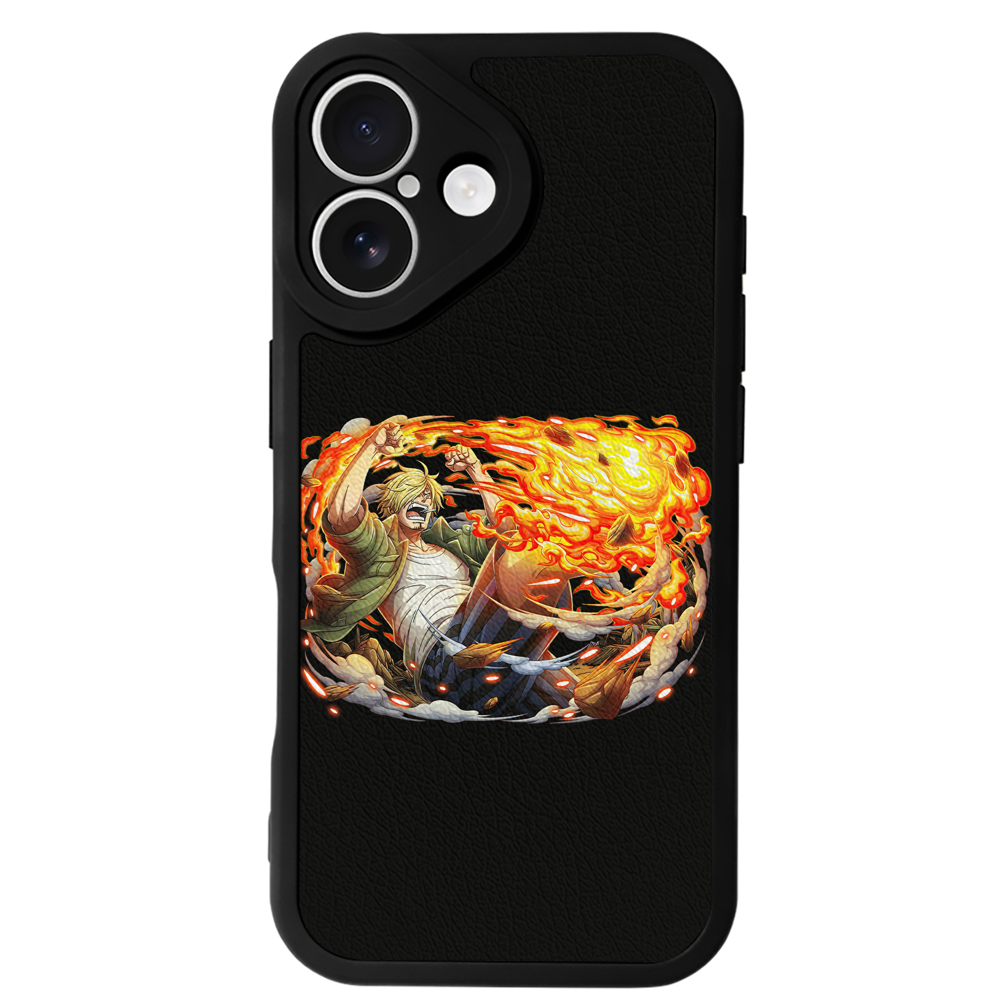 （画像用） ワンピース サンジ ONE PIECE Sanji 【iPhone 16シリーズ対応】シリコンスマホケース（レザー調） 材質：シリコン